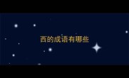西的成语有哪些