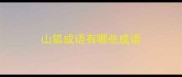 山狐成语有哪些成语