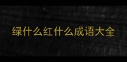 绿什么红什么成语大全