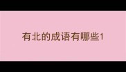 有北的成语有哪些