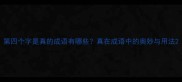 第四个字是真的成语有哪些真在成语中的奥妙与用法