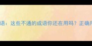 10个常见错误成语这些不通的成语你还在用吗正确用法与避坑指南