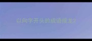 以向字开头的成语接龙