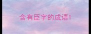 含有臣字的成语
