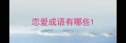 恋爱成语有哪些