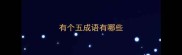有个五成语有哪些