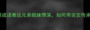 20个常用成语表达兄弟姐妹情深如何用古文传承亲情