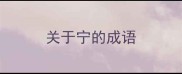 关于宁的成语