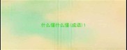 什么懂什么懂成语