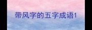 带风字的五字成语