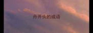 舟开头的成语