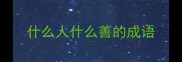 什么人什么善的成语