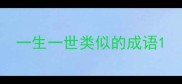 一生一世类似的成语