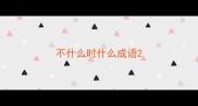 不什么时什么成语