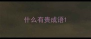 什么有贵成语