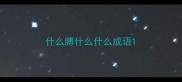 什么膊什么什么成语