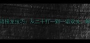 20个趣味成语接龙技巧从二十打一到一语双关解锁汉语智慧