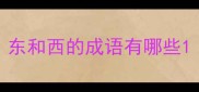 东和西的成语有哪些