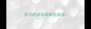 多日的成语有哪些成语