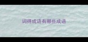 词得成语有哪些成语
