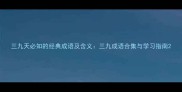 三九天必知的经典成语及含义三九成语合集与学习指南