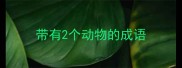 带有2个动物的成语