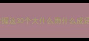 暴雨天必备掌握这30个大什么雨什么成语秒变语文大神