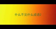 什么不见什么成语