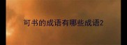 可书的成语有哪些成语