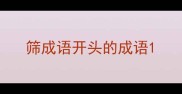 筛成语开头的成语