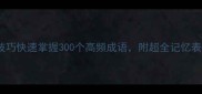 每日积累3个技巧快速掌握300个高频成语附超全记忆表附错误案例