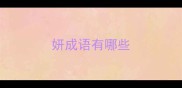 妍成语有哪些