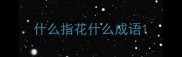 什么指花什么成语