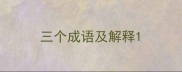 三个成语及解释