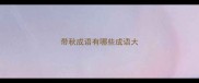 带秋成语有哪些成语大