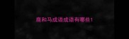 鹿和马成语成语有哪些