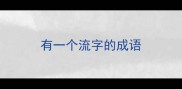 有一个流字的成语
