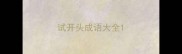 试开头成语大全