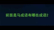 前面是马成语有哪些成语