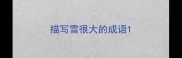 描写雪很大的成语