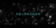 形容心情难过的成语
