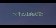 水什么往的成语