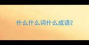 什么什么词什么成语