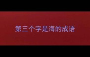 第三个字是海的成语