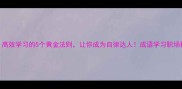 伏案疾书高效学习的5个黄金法则让你成为自律达人成语学习职场秘籍自律攻略