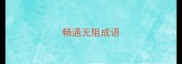畅通无阻成语
