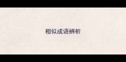 相似成语辨析