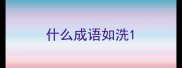 什么成语如洗