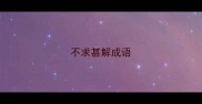 不求甚解成语