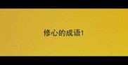 修心的成语
